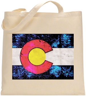 Colorado Flag Natural Canvas Tote Bag