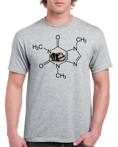 Caffeine Molecule Light Grey Cotton Men's / Unisex T-Shirt