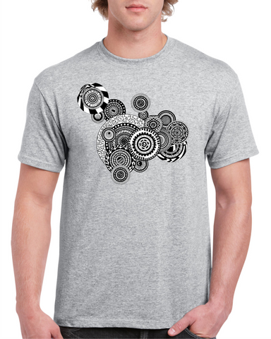 Bubbles Light Grey Cotton Men's / Unisex T-Shirt