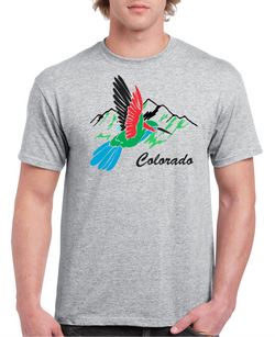 Colorado Hummingbird Light Grey Cotton Men's / Unisex T-Shirt