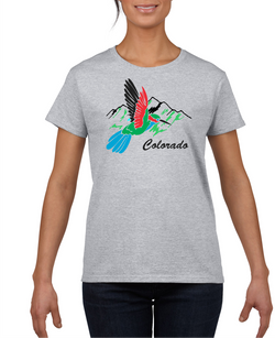 Colorado Hummingbird Light Grey Cotton Women's T-Shirt