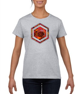 Cube Light Grey Cotton Women's T-Shirt