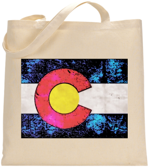 Colorado Flag Natural Canvas  Tote Bag