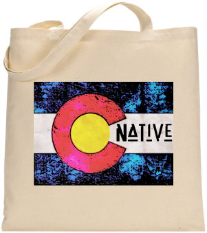 Native Colorado Flag Natural Canvas Tote Bag
