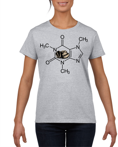 Caffeine Molecule Light Grey Cotton Women's T-Shirt